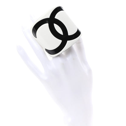 Chanel Resin CC Cuff White Black 2 of 4