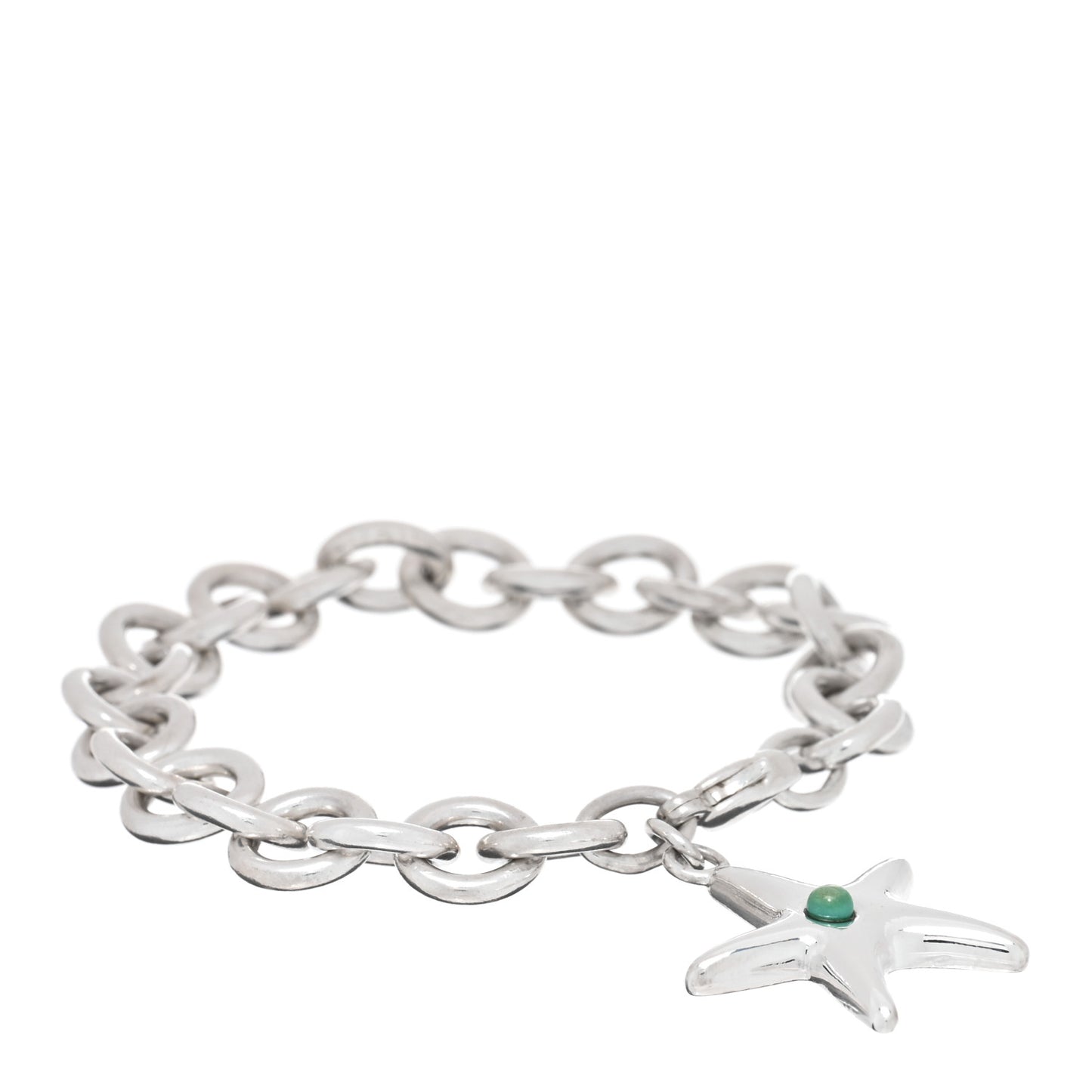 Sterling Silver Turquoise Starfish Charm Bracelet