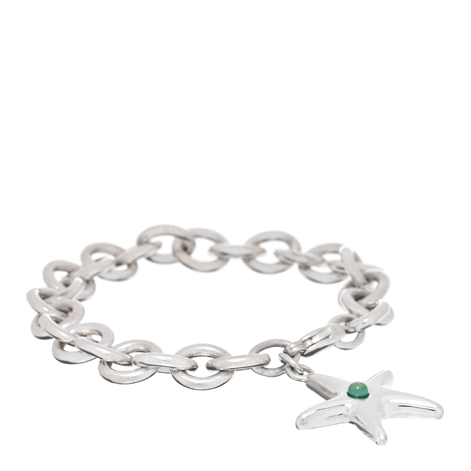 Tiffany Sterling Silver Turquoise Starfish Charm Bracelet 1 of 3