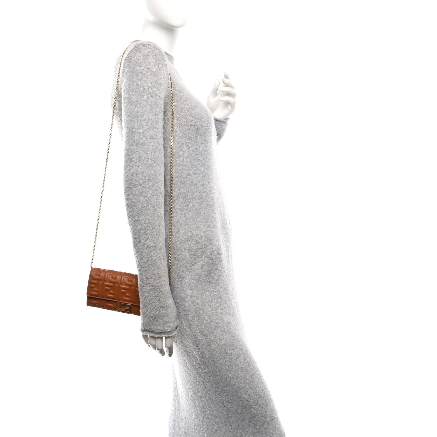 Fendi Nappa Matisse FF Embossed Continental Wallet On Chain Coloniale 2 of 11