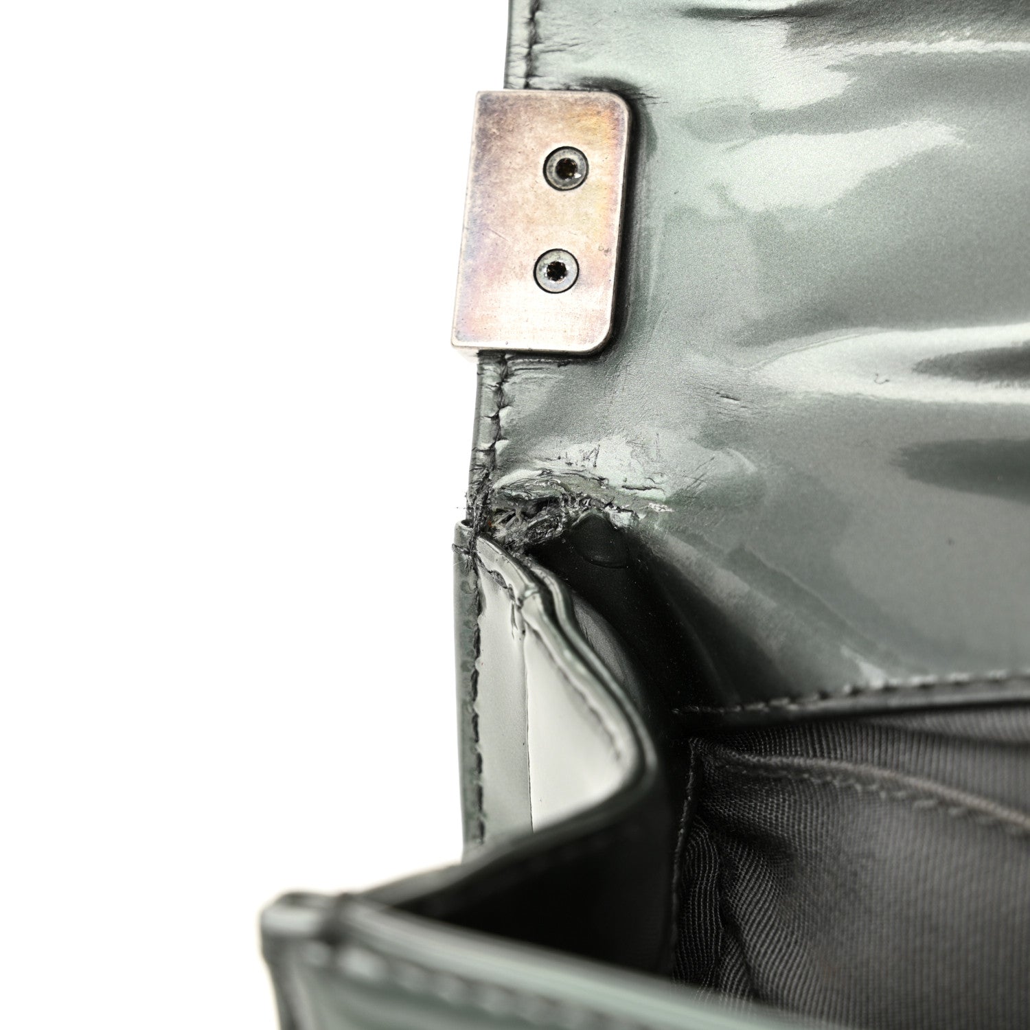 Chanel Iridescent Glazed Calfskin Small Boy Flap Light Green 12 of 12