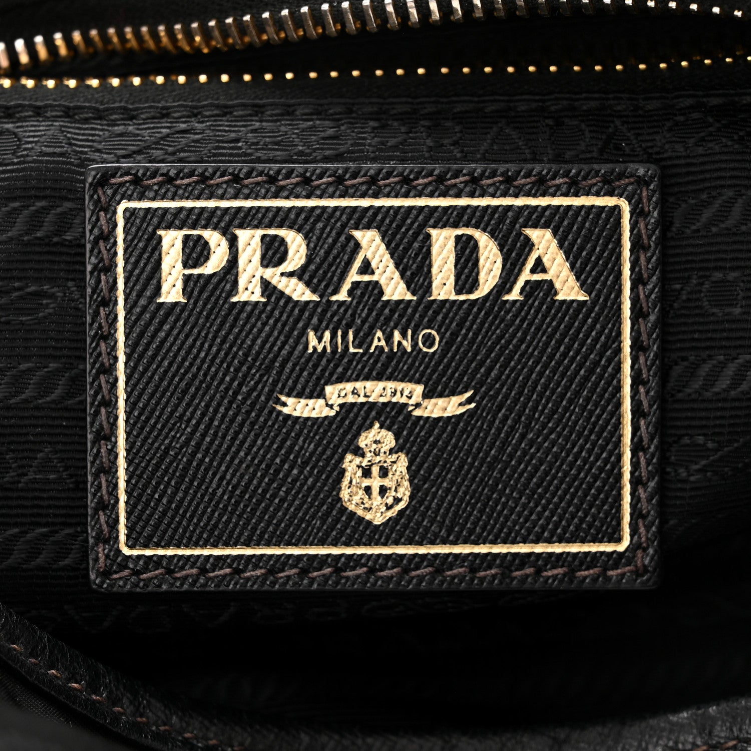 Prada Tessuto Nylon Oro Saffiano Hobo Crossbody Black 6 of 10