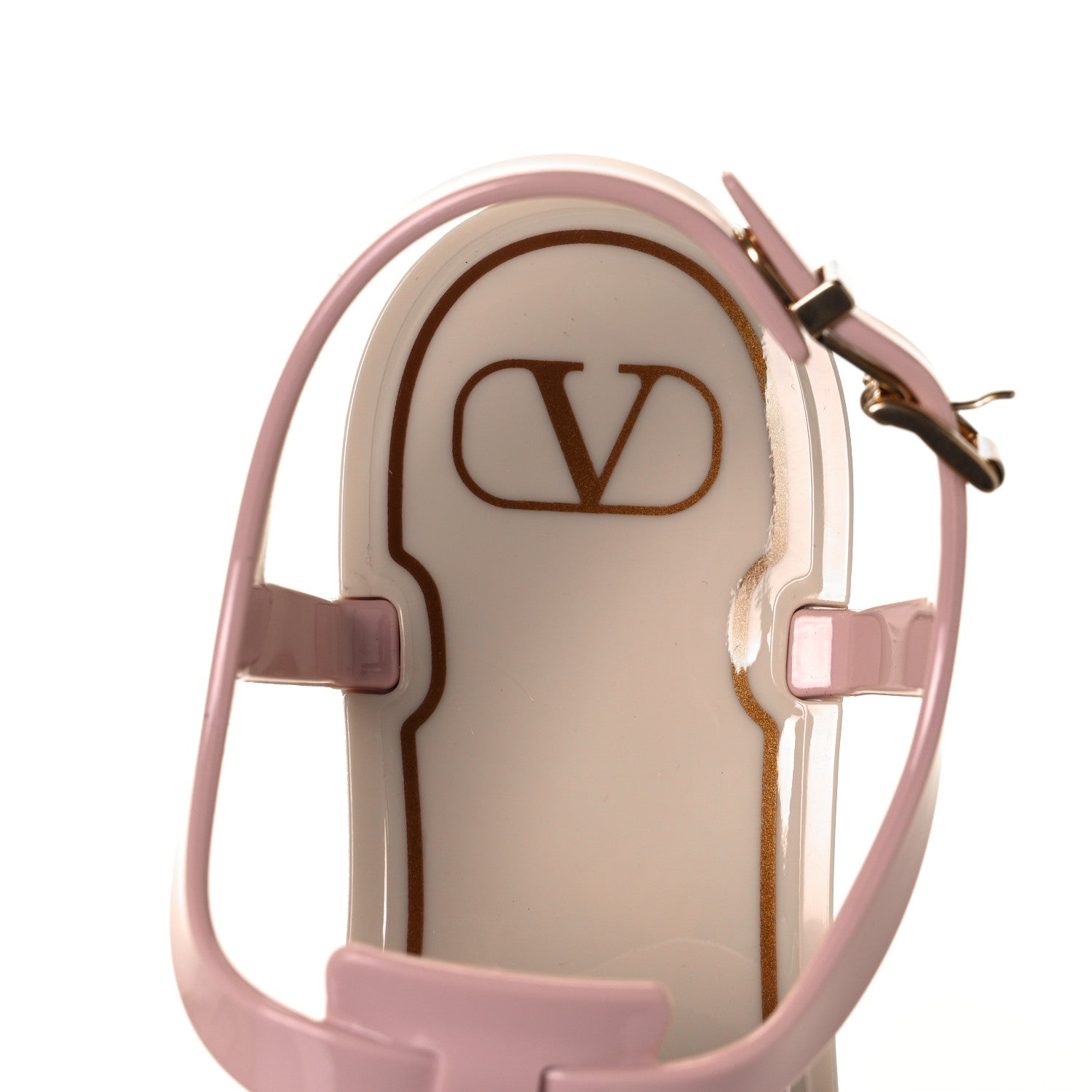 Valentino Garavani PVC Vlogo Flat Thong Sandals 35 Rose Quartz Light Ivory 7 of 10