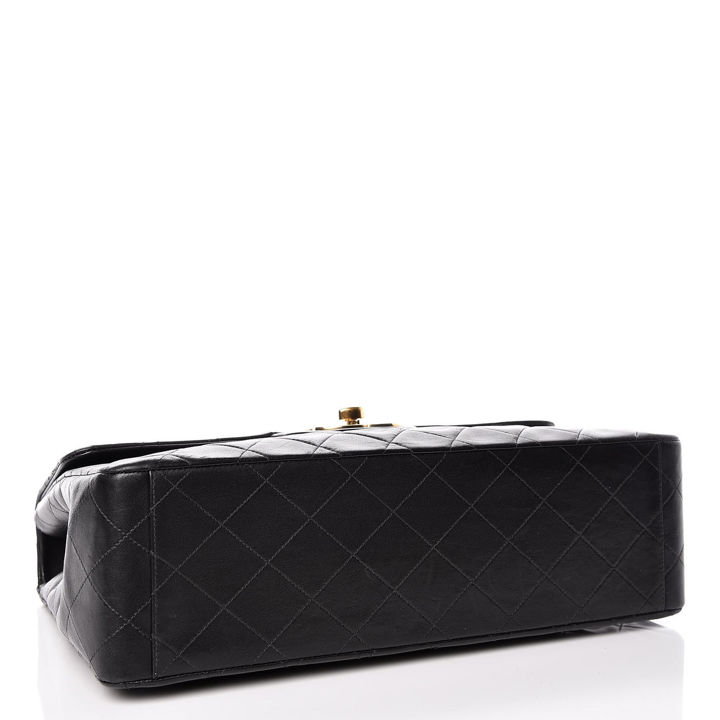 Lambskin Quilted XL Jumbo Single Flap Black