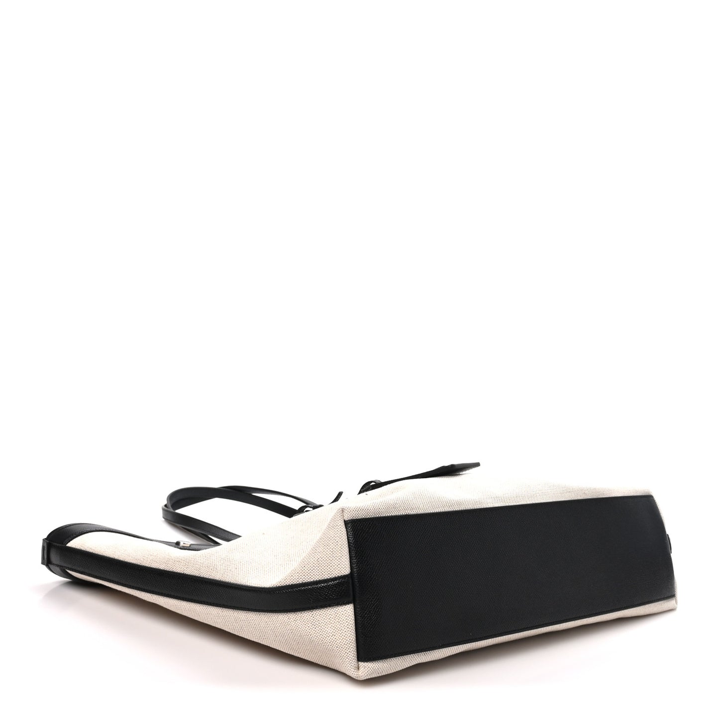 Salt & Pepper Canvas Alpine Calfskin Atene Shopping Bag Naturale Black