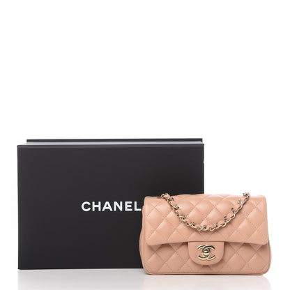 Chanel Lambskin Quilted Mini Rectangular Flap Dark Beige 11 of 11