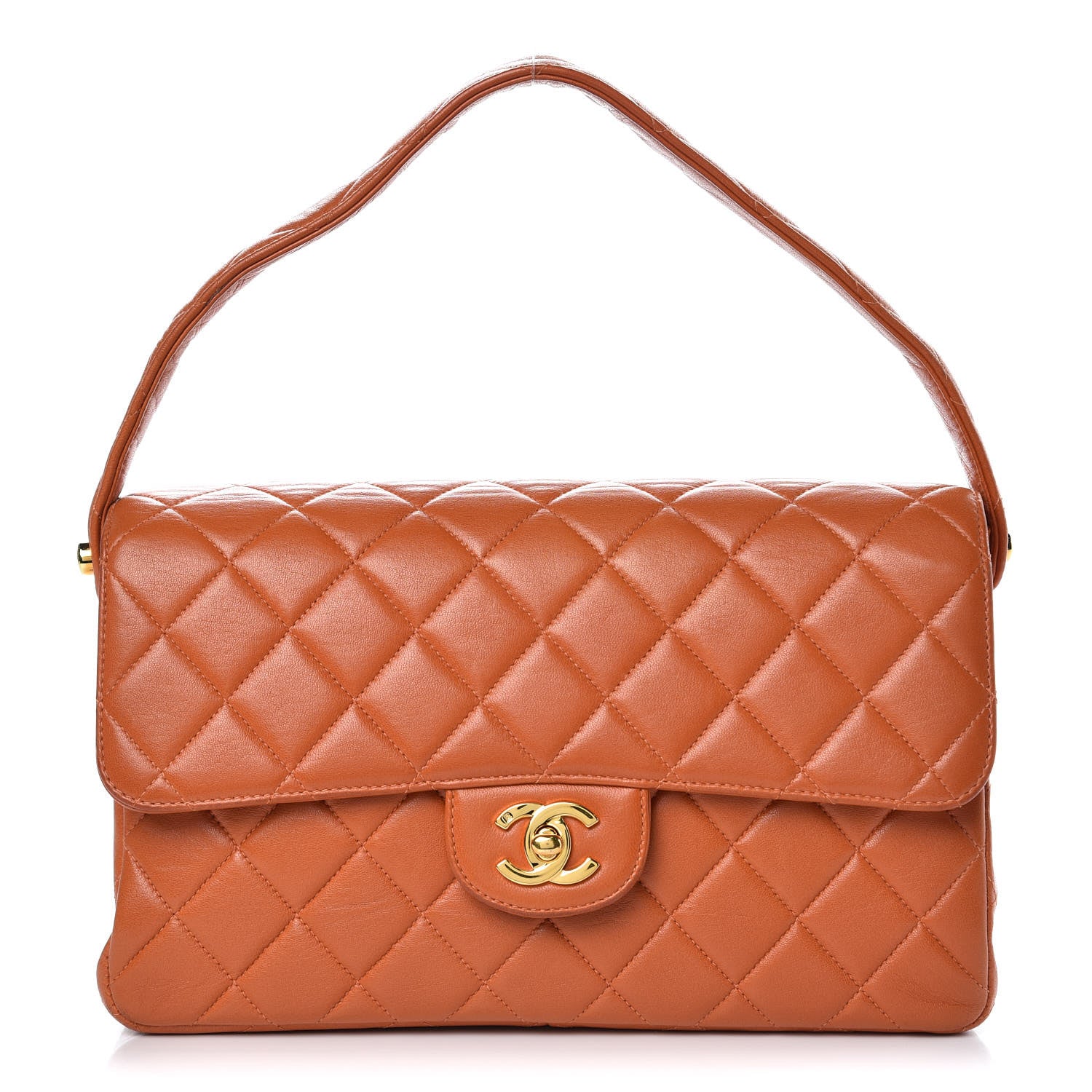Chanel Lambskin Quilted Medium Double Sided Flap Orange 1 of 18