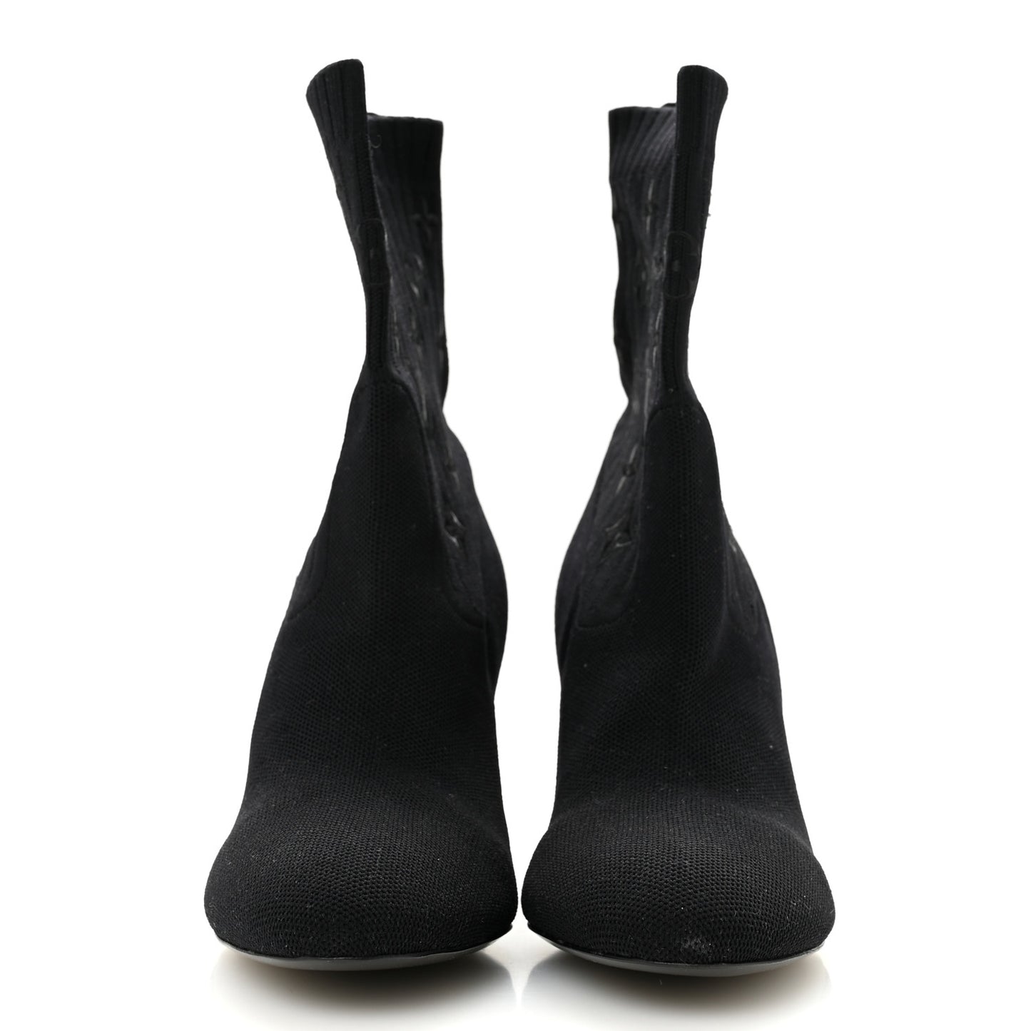 Monogram Stretch Fabric Silhouette Ankle Boots 39 Black