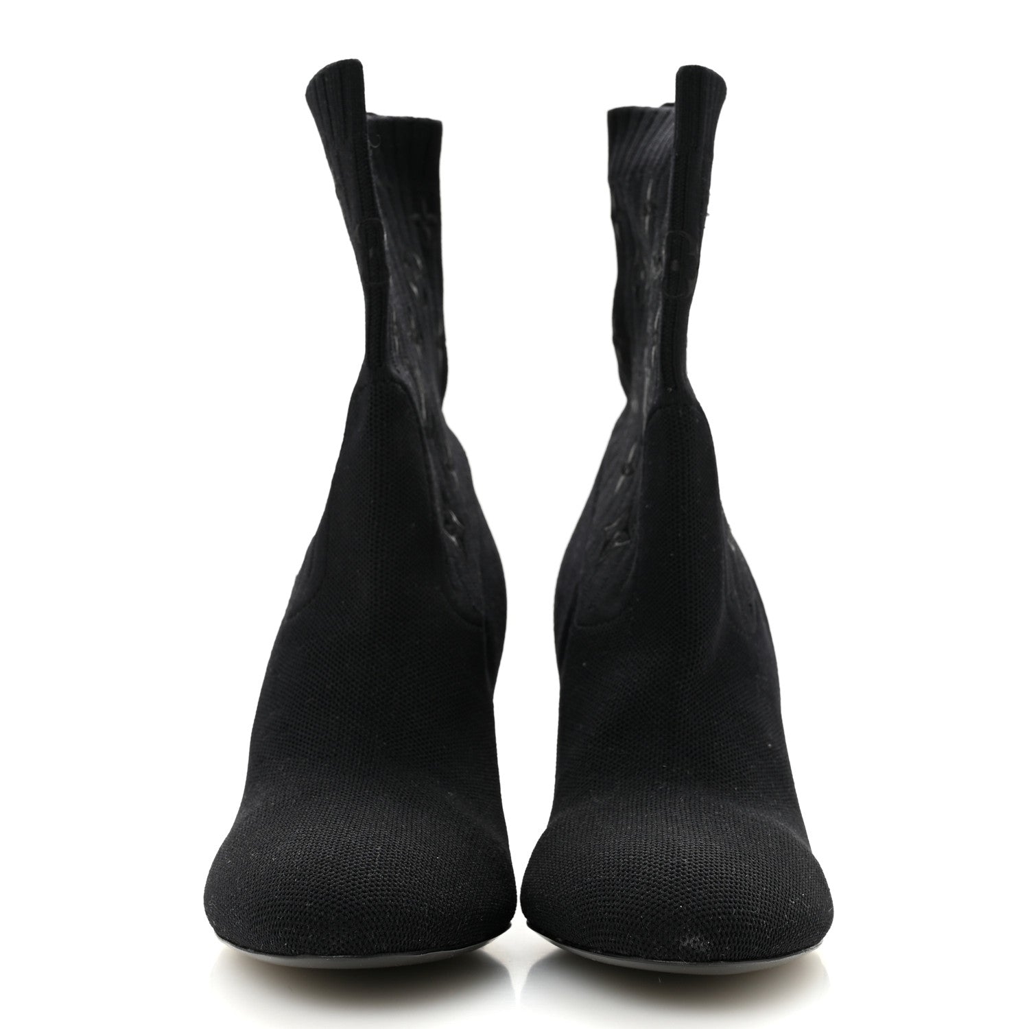 Louis Vuitton Monogram Stretch Fabric Silhouette Ankle Boots 39 Black 3 of 8