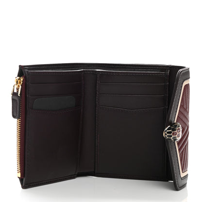 Bulgari Quilted Nappa Smooth Calfskin Serpenti Forever Diamond Blast Wallet Dark Red 5 of 7