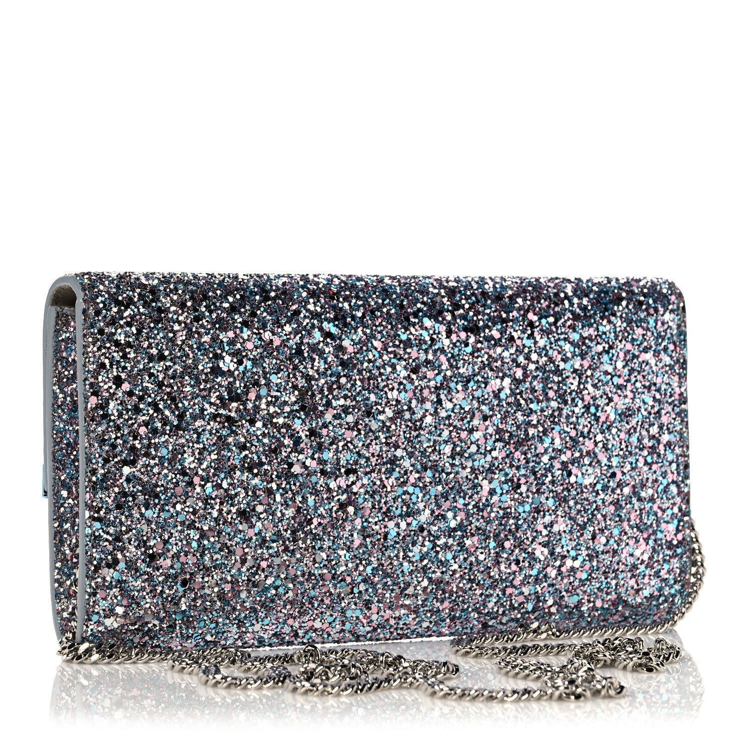 Jimmy Choo Glitter Emmie Clutch Bubblegum Mix 2 of 9