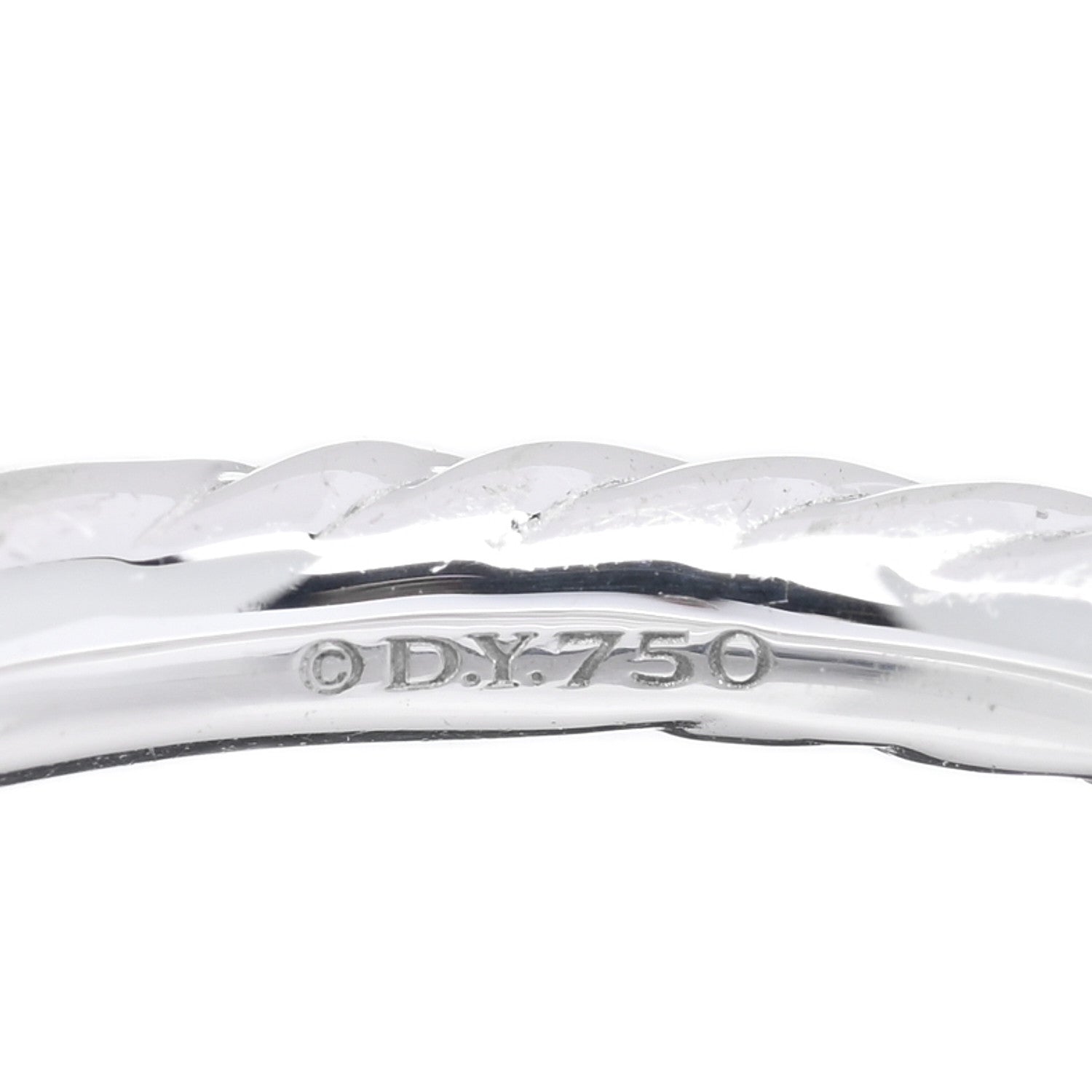 David Yurman 18K White Gold Diamond 2mm Cable Collectibles Band Ring 54 7 4 of 5
