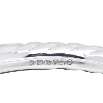 David Yurman 18K White Gold Diamond 2mm Cable Collectibles Band Ring 54 7 4 of 5