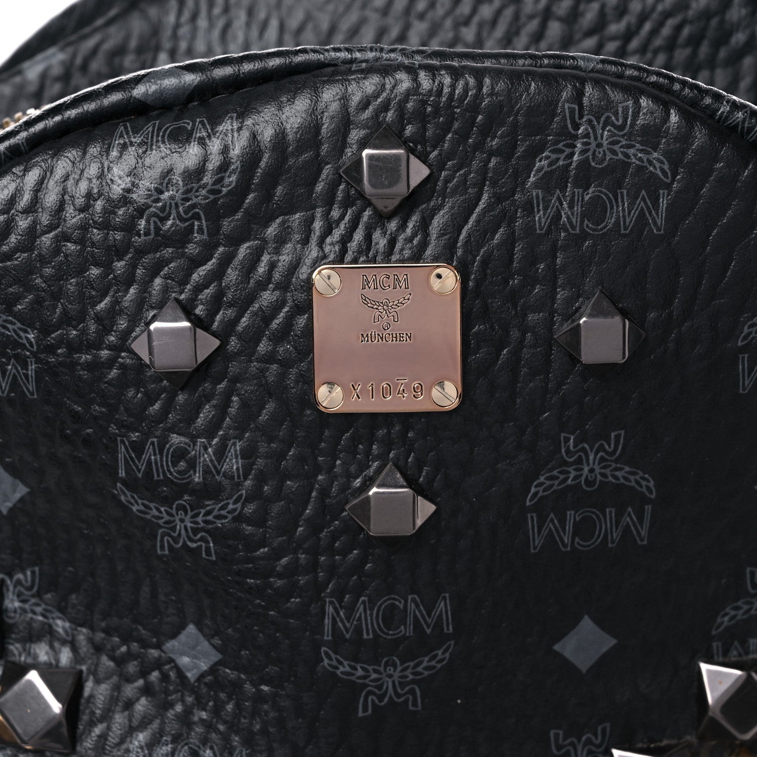 MCM Visetos Studded Medium Stark M Backpack Black 19 of 21