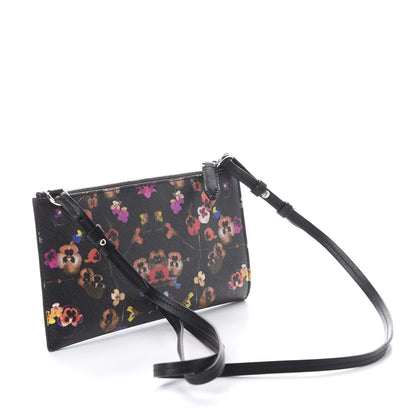 Givenchy Textured Coated Canvas Pansy Print Iconic Pouch Crossbody Black Multicolor 2 of 5