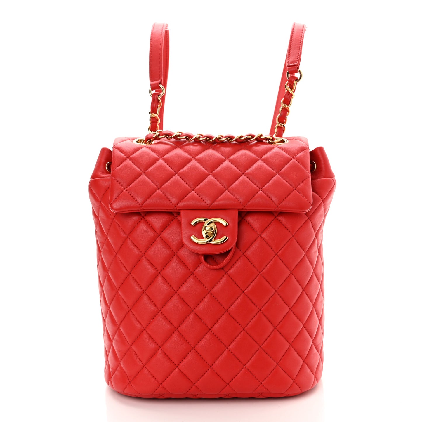 Calfskin Quilted Small Urban Spirit Backpack Red