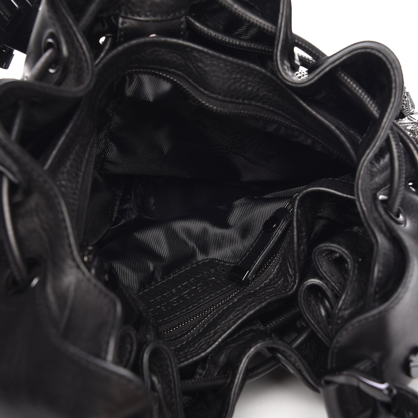 Calfskin Mason Warrior Studded Hobo Black