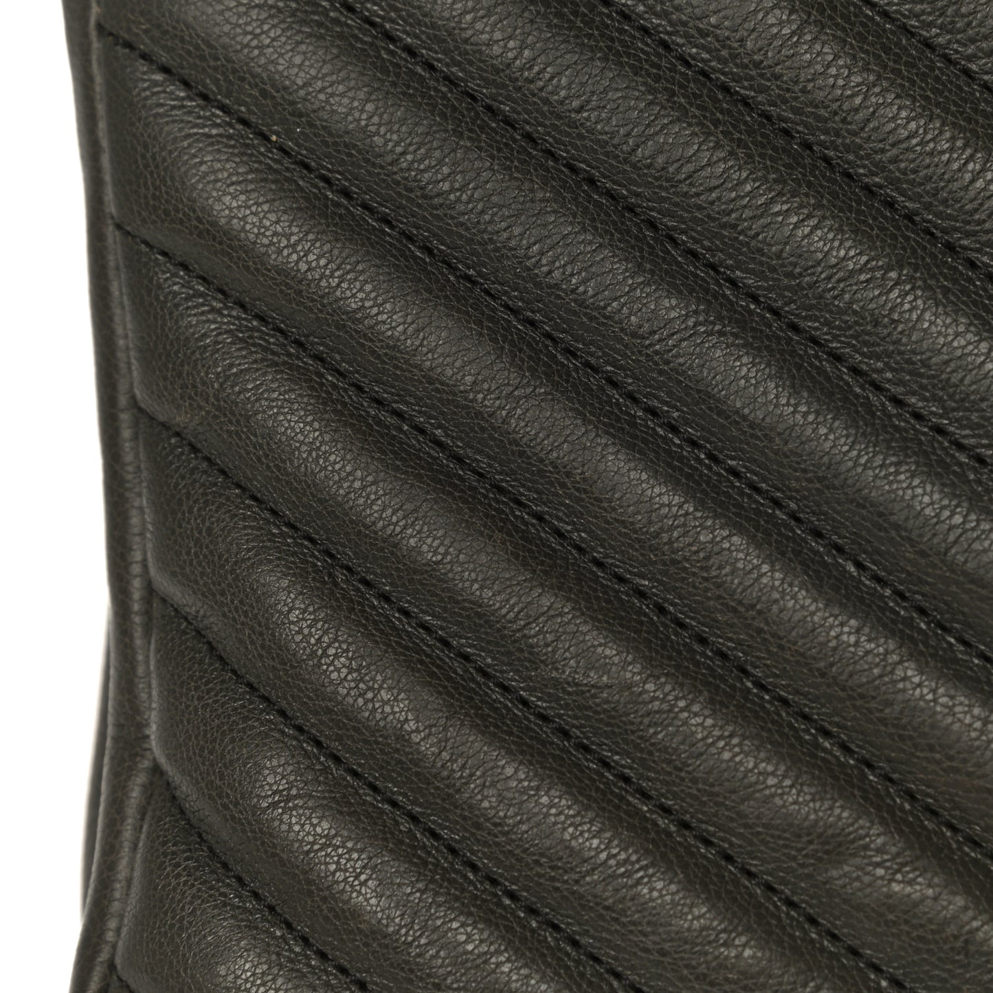 Sheepskin Matelasse Chevron Monogram Medium College Bag Asphalt