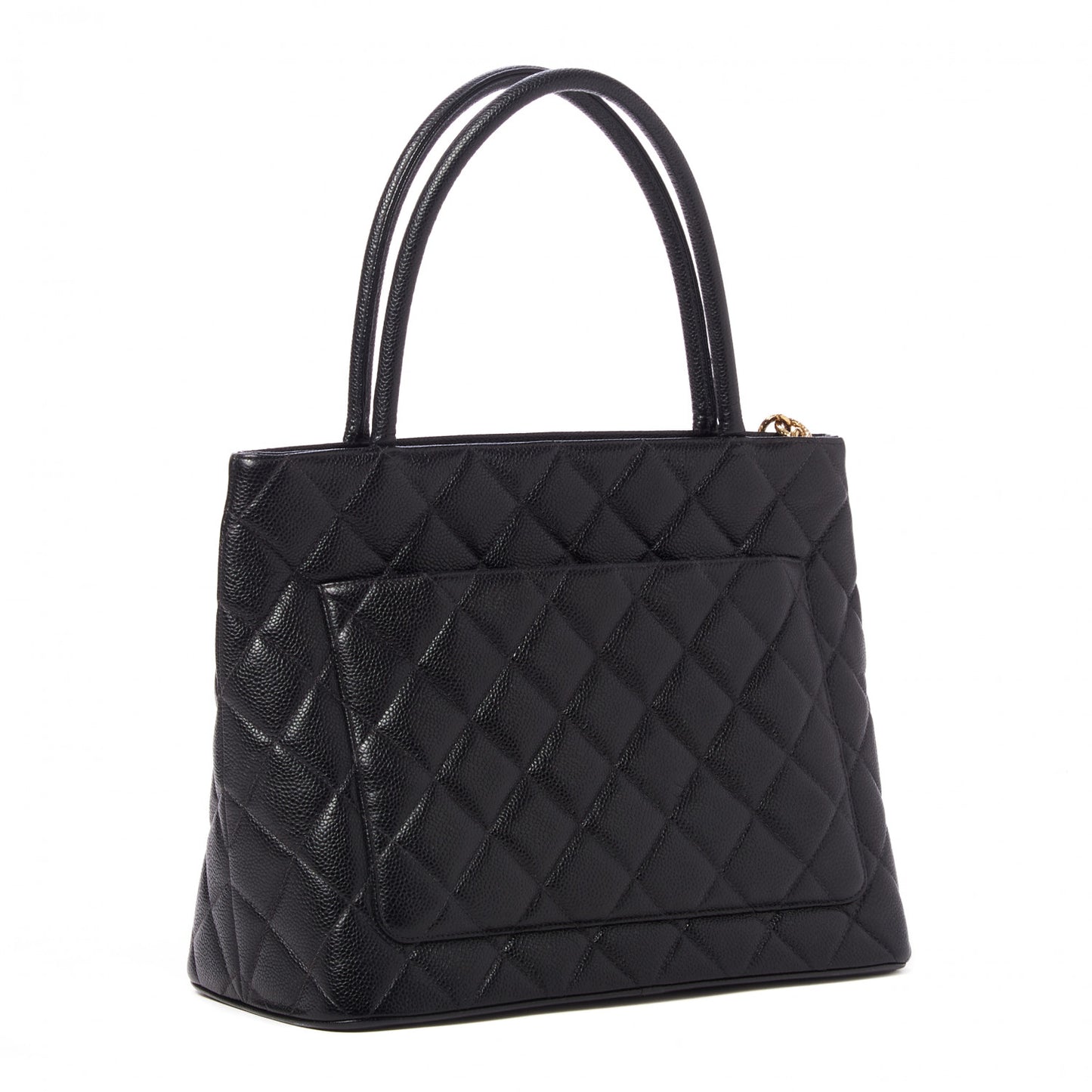 Caviar Quilted Medallion Tote Black