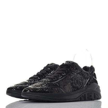 Chanel Sequin CC Sneakers 36 Black 3 of 9