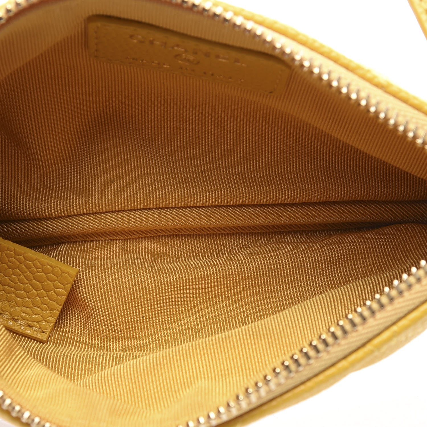 Chanel Caviar Quilted Small Cosmetic Case Yellow 4 of 9