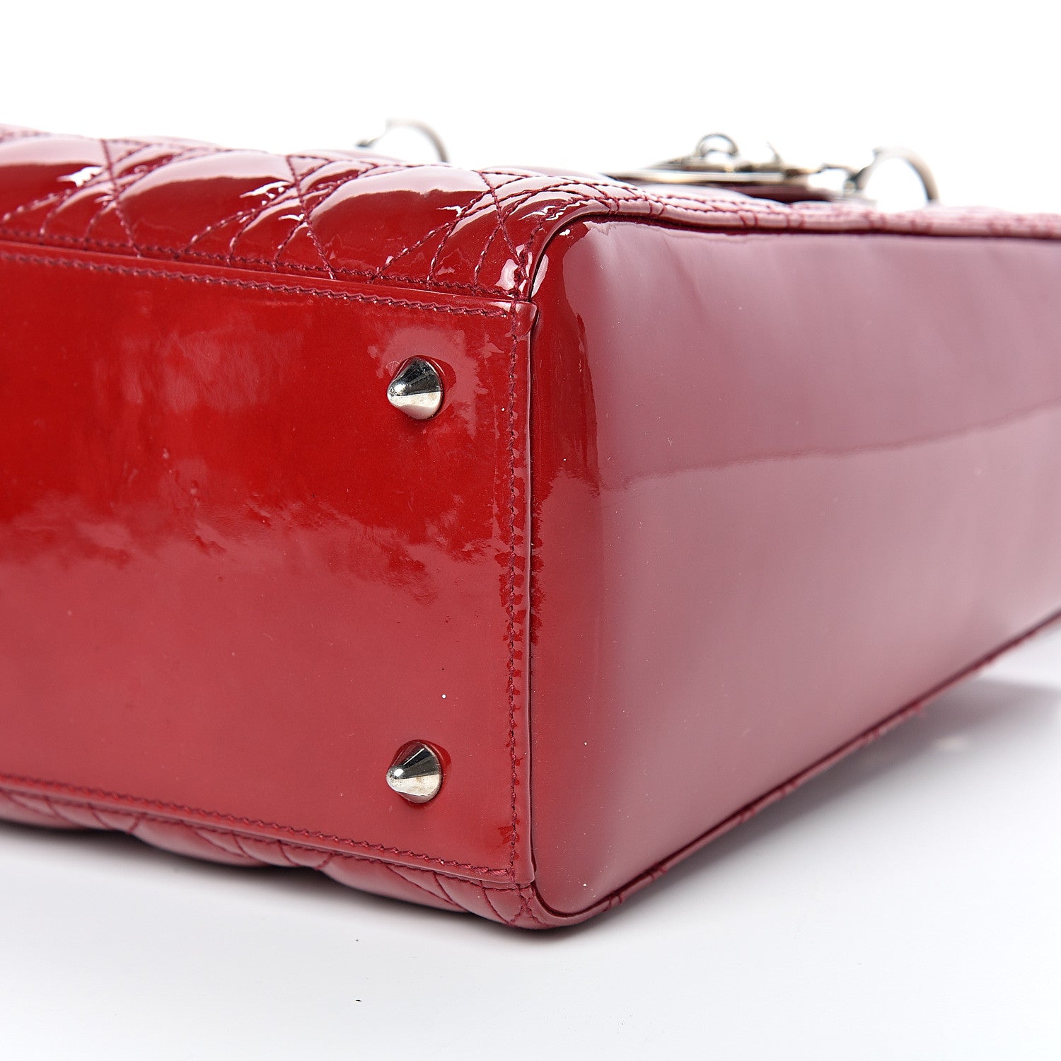 Christian Dior Patent Cannage Medium Lady Dior Red 9 of 11
