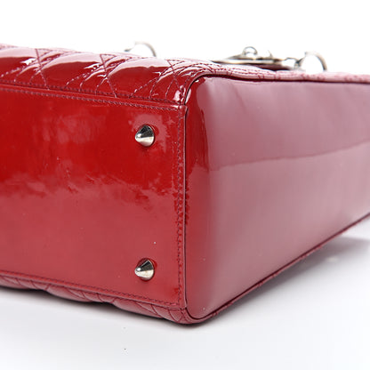 Christian Dior Patent Cannage Medium Lady Dior Red 9 of 11