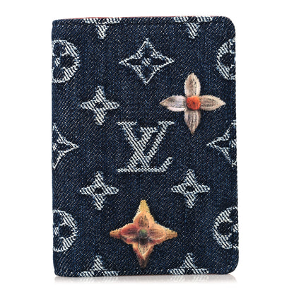 Louis Vuitton Denim Monogram Flowers Pocket Organizer Blue 1 of 8