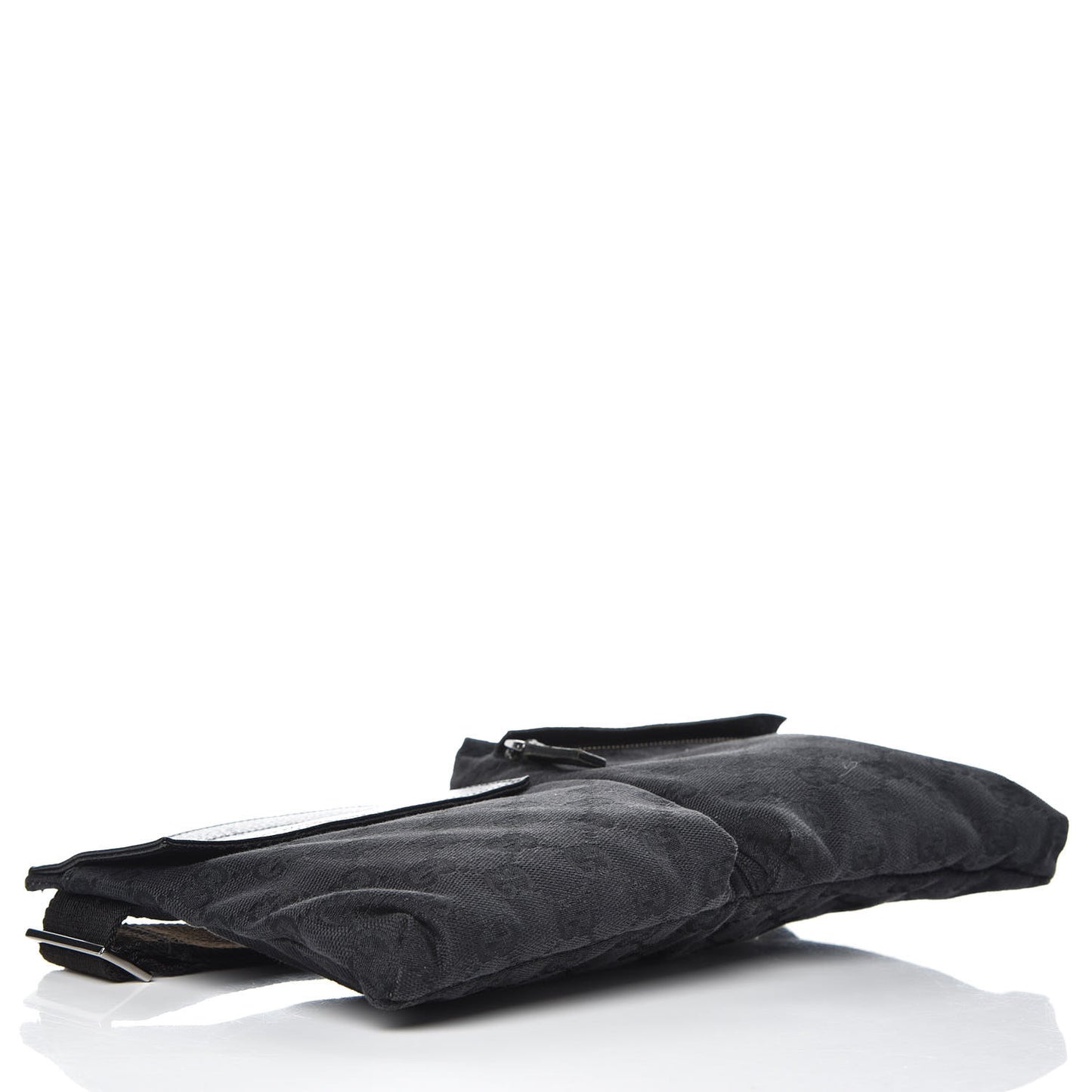 GG Monogram Double Pocket Belt Bag Black
