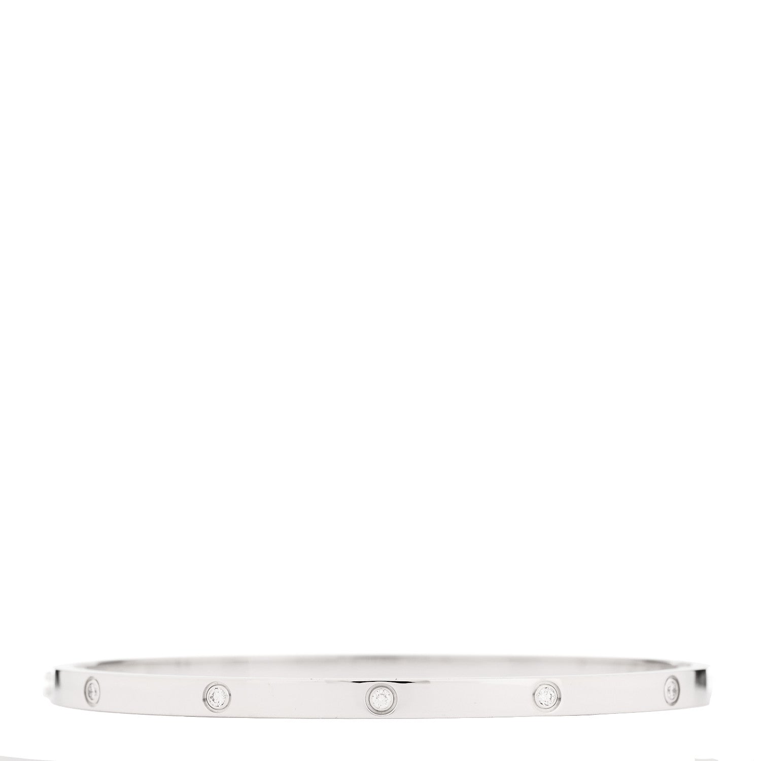 Cartier 18K White Gold 10 Diamond Small LOVE Bracelet 18 3 of 9