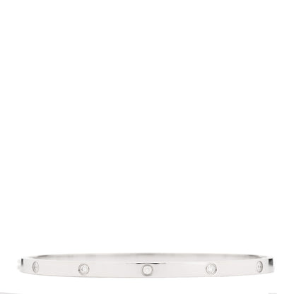 Cartier 18K White Gold 10 Diamond Small LOVE Bracelet 18 3 of 9