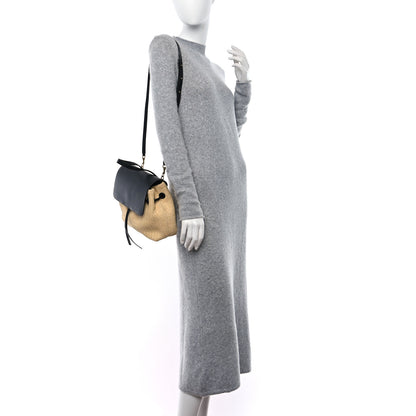 Mansur Gavriel Raffia Calfskin Lady Bag Natural Black 2 of 8