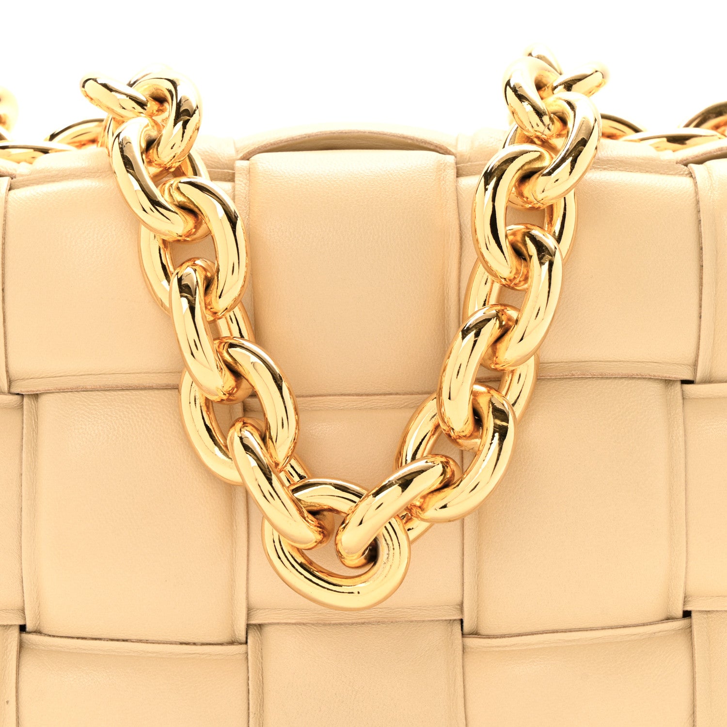 Bottega Veneta Lambskin Maxi Intreccio Padded Chain Cassette Crossbody Bag Porridge 7 of 13