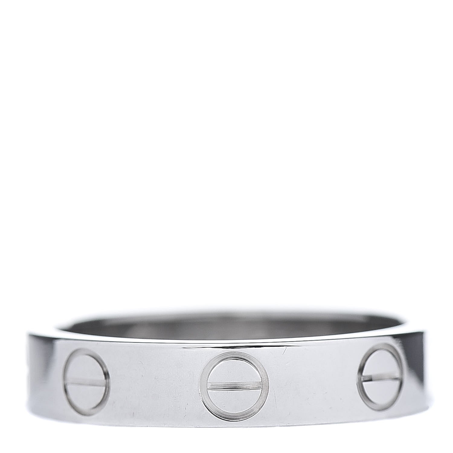Cartier 18K White Gold 3.5mm LOVE Wedding Band Ring 48 4.5 1 of 5