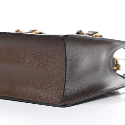 Gucci Grained Calfskin Web Medium Animalier Top Handle Tote Brown 10 of 11