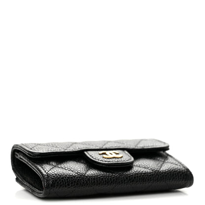 Chanel Caviar Quilted Flap Card Holder Wallet Black 4 of 9