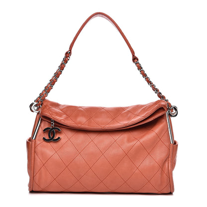 Chanel Lambskin Stitched Medium Ultimate Soft Tote Coral 1 of 19