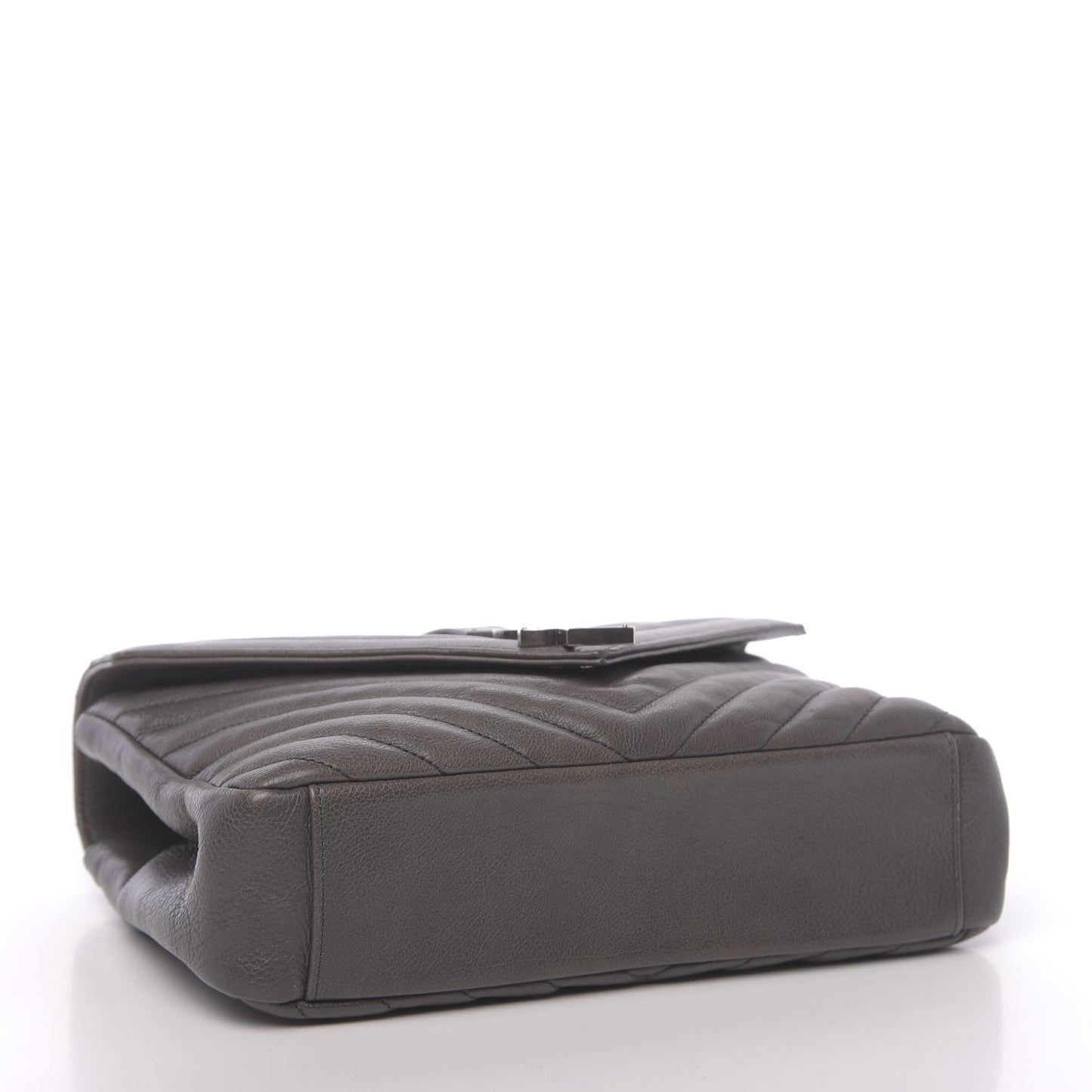 Matelasse Chevron Monogram Medium College Bag Gray