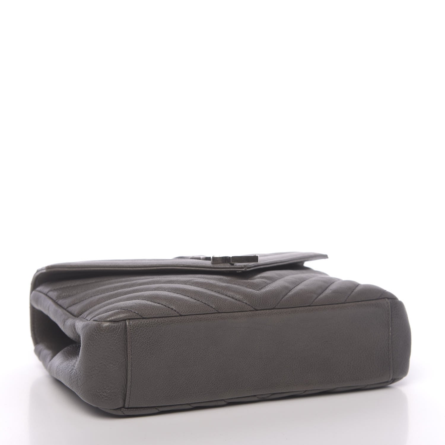 Saint Laurent Matelasse Chevron Monogram Medium College Bag Gray 5 of 23
