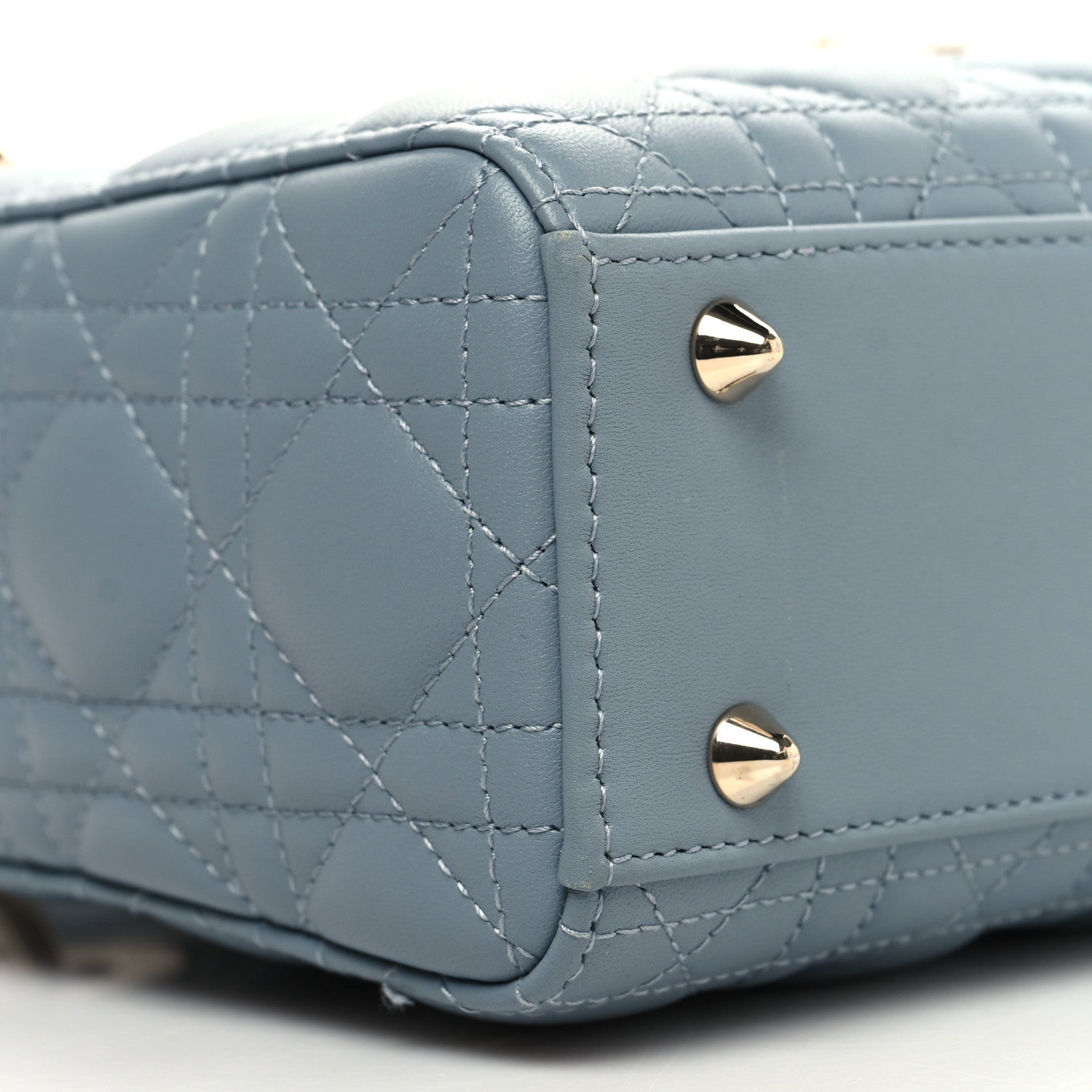 Christian Dior Lambskin Cannage Small My ABCDior Lady Dior Cloud Blue 9 of 10