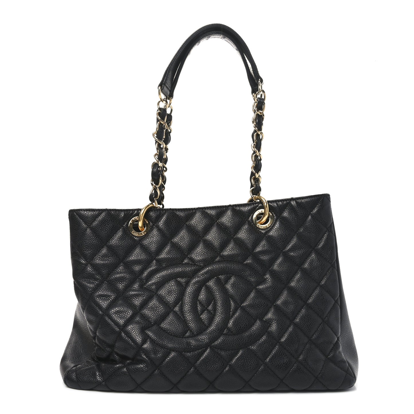 Caviar Quilted Grand Shopping Tote GST Black