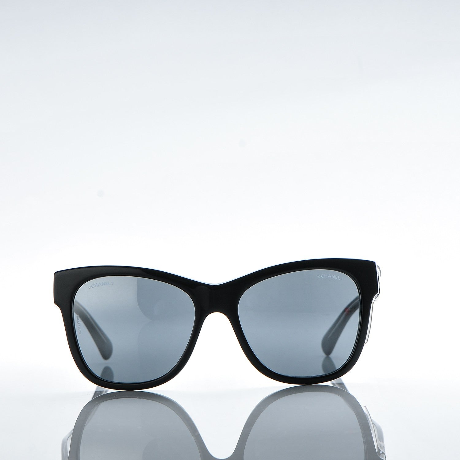 Chanel Acetate Square Sunglasses 5380 Black Blue 2 of 8