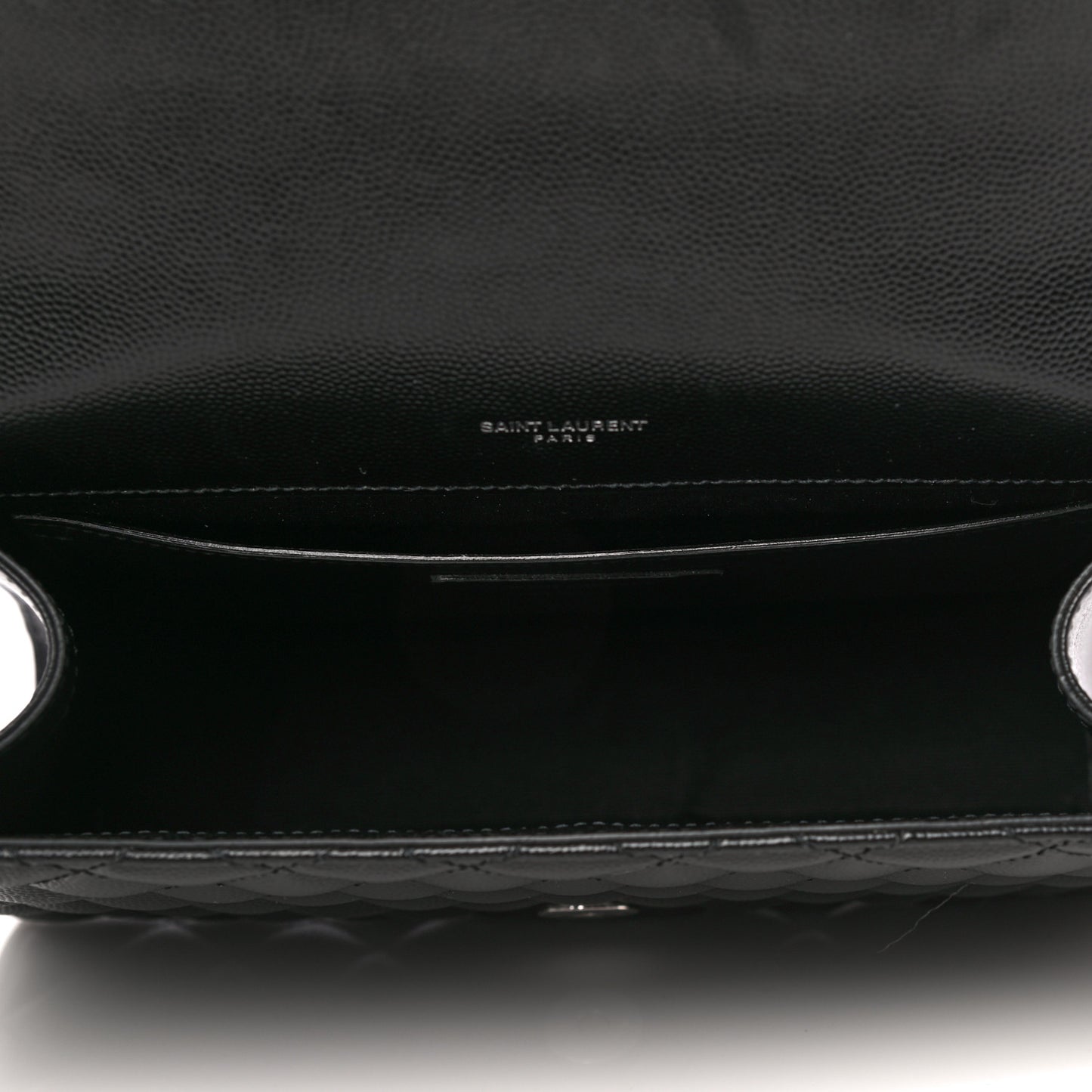 Grain De Poudre Textured Mixed Matelasse Triquilt Medium Monogram Satchel Black