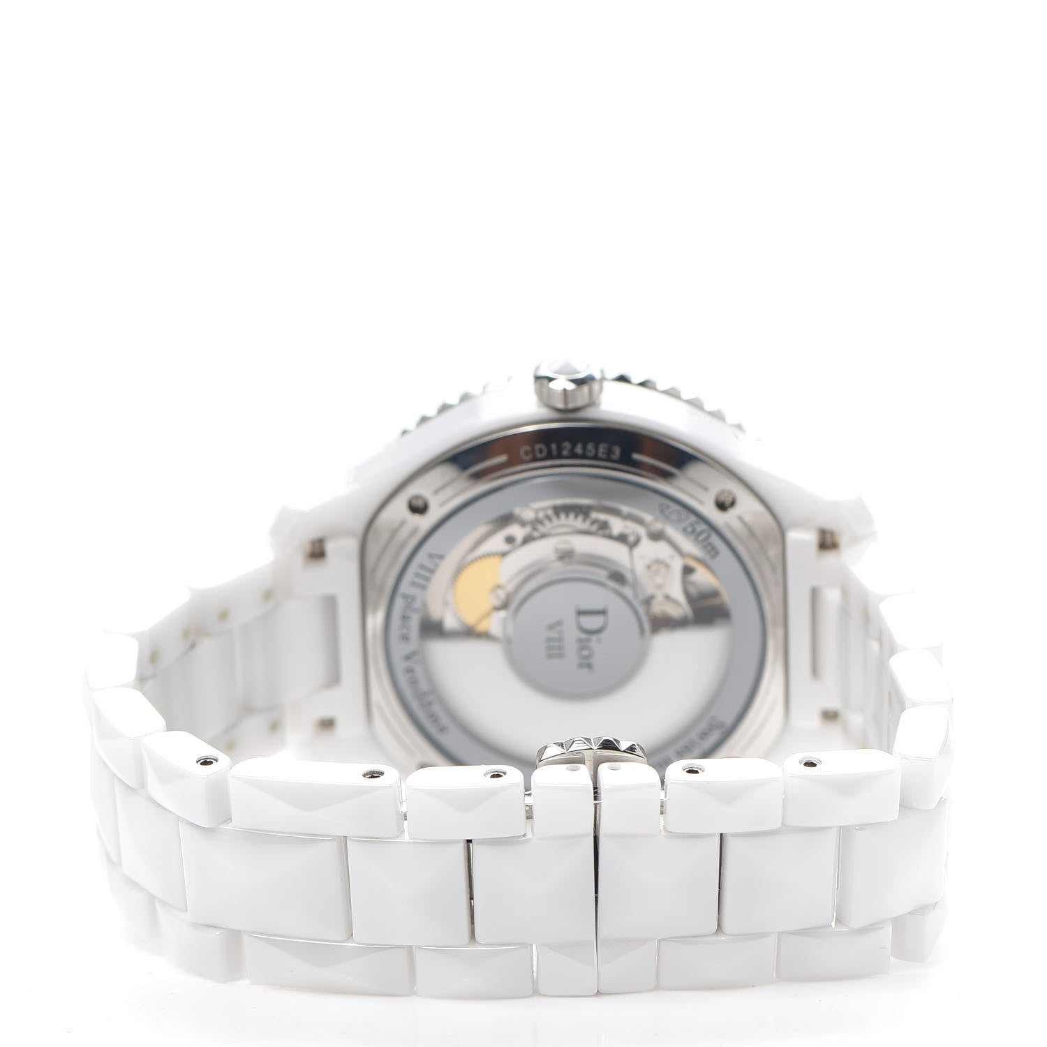 Christian Dior Stainless Steel Ceramic Diamond 38mm Dior VIII Automatic Watch White 3 of 6