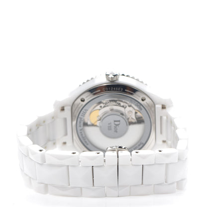 Christian Dior Stainless Steel Ceramic Diamond 38mm Dior VIII Automatic Watch White 3 of 6