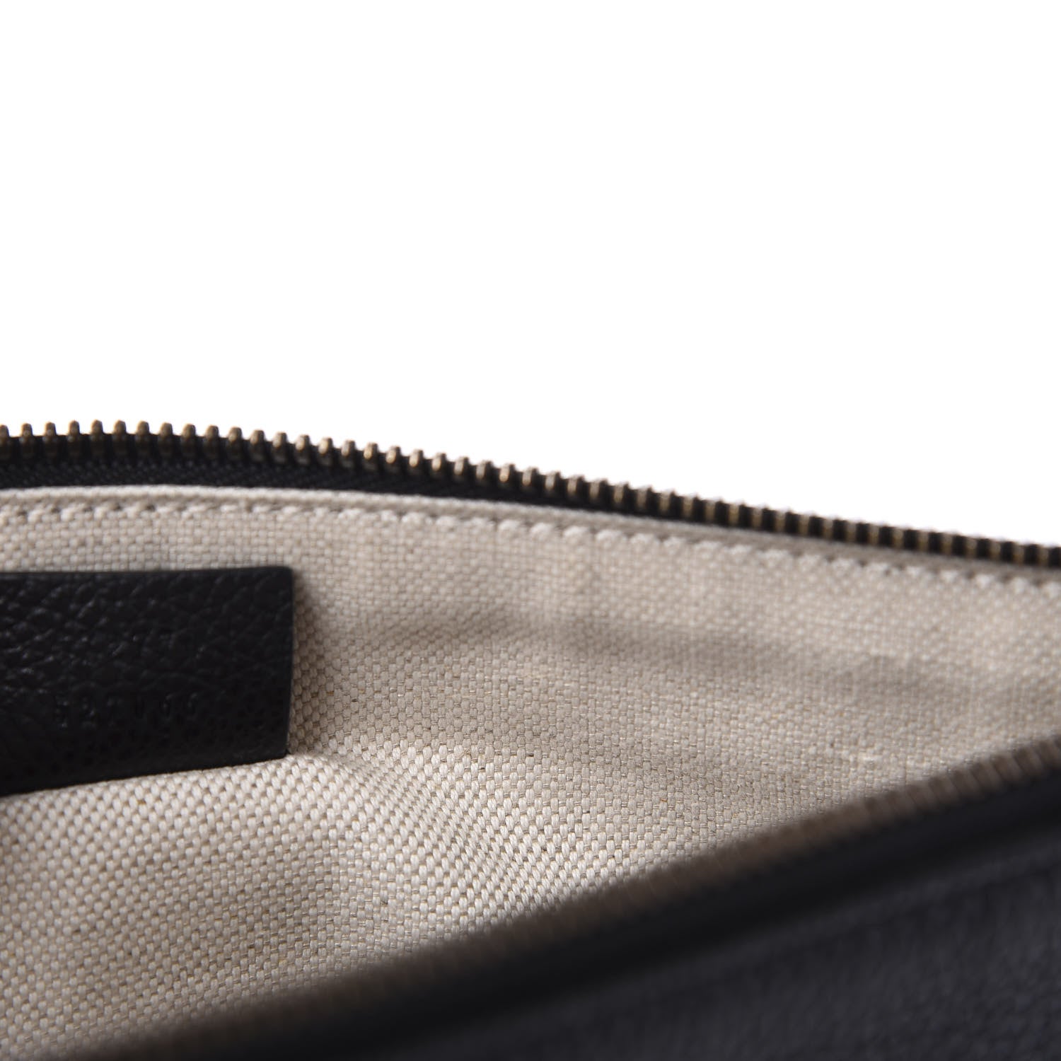 Gucci Pebbled Calfskin Logo Wristlet Black 9 of 10