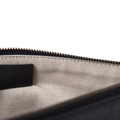 Gucci Pebbled Calfskin Logo Wristlet Black 9 of 10