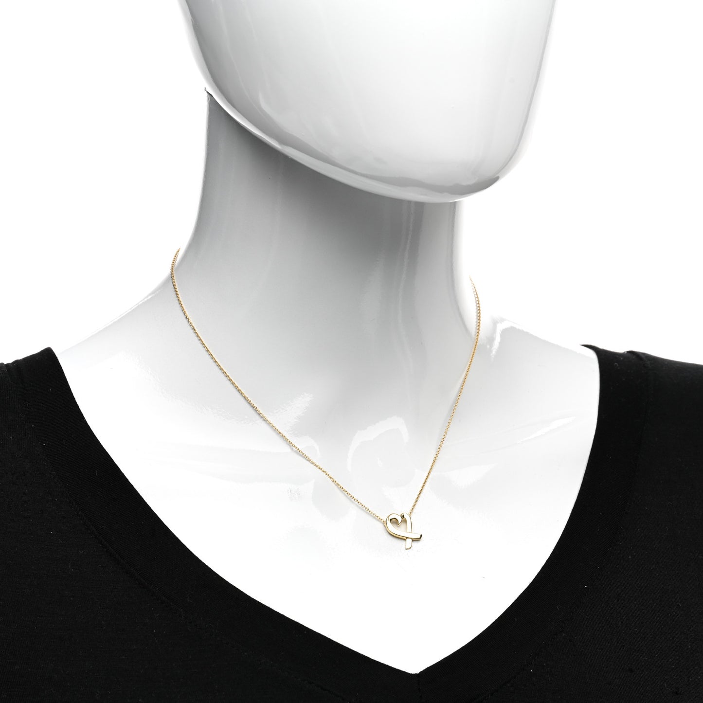 18K Yellow Gold Small Paloma Picasso Loving Heart Pendant Necklace