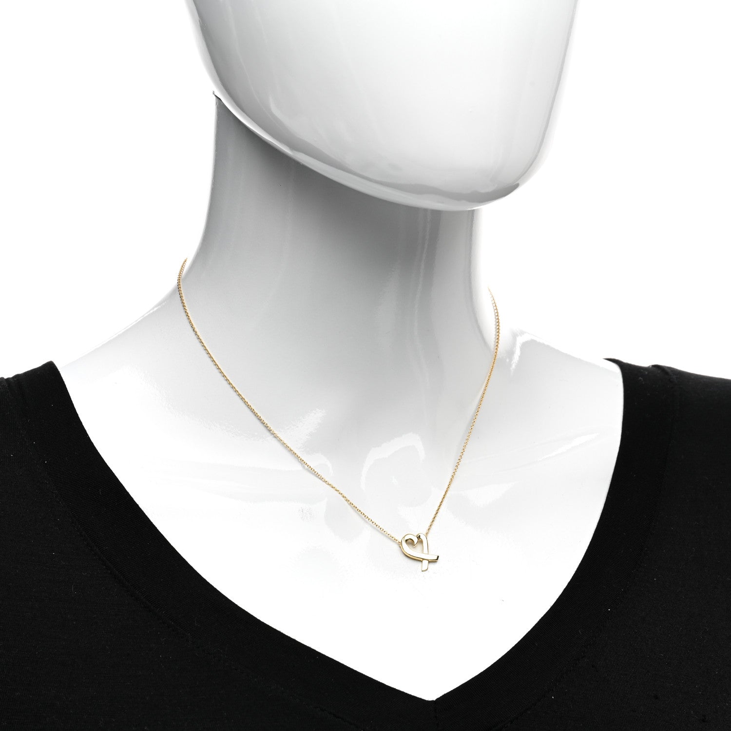 Tiffany 18K Yellow Gold Small Paloma Picasso Loving Heart Pendant Necklace 2 of 4