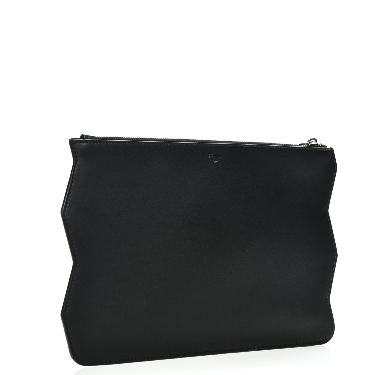 Fendi Vitello Elite Chevron No Words Faces Pouch Multicolor Black 3 of 6